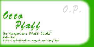 otto pfaff business card